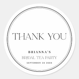 ブラック&ホワイトサンキューブライダルティーパーティー ラウンドシール