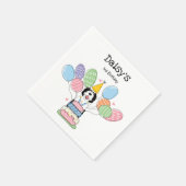 ブラック&ホワイトシェパドールバースデーパーティー紙 スタンダードカクテルナプキン (角)