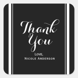 ブラック&ホワイトシエレガントックオートクチュール結婚式の引き出物 スクエアシール