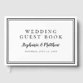 ブラック&ホワイトシックシンプルミニマル結婚リスト ゲストブック