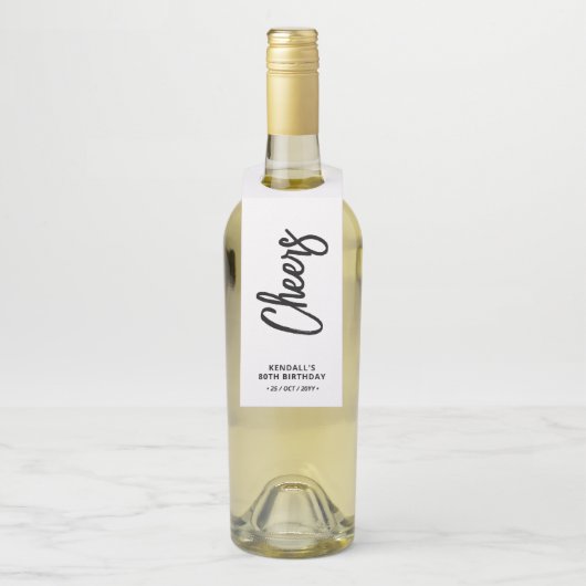 ブラック&ホワイトシックブラシレタリング応援パーティー ボトルネックタグ (ボトル)