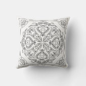 ブラック&ホワイトシックメダリオン装飾用クッション クッション (裏面)