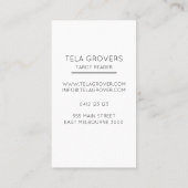 ブラック&ホワイトシック神秘的モダンタロットリーダー 名刺 (裏面)