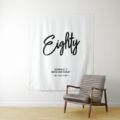 ブラック&ホワイトシック80th誕生日パーティー タペストリー (インサイチュ)