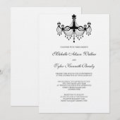 ブラック&ホワイトシャンデリア招待状 招待状 (正面/裏面)