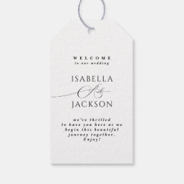 ブラック&ホワイトシンプルエレガントシックウェルカム結婚ズ ギフトタグ
