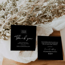 ブラック&ホワイトシンプルビジネスありがとうございました挿入