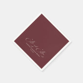 ブラック&ホワイトシンプルミニマリストエレガントな結婚式 スタンダードカクテルナプキン (角)