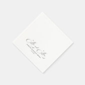 ブラック&ホワイトシンプルミニマリストエレガントな結婚式 スタンダードカクテルナプキン (角)