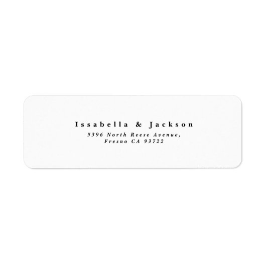 ブラック&ホワイトシンプルミニマリストシック結婚ズラベル ラベル (正面)