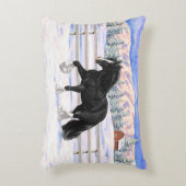 ブラック&ホワイトジプシーバンナーティンカーホ荷車を引くーマ アクセントクッション (正面(垂直))