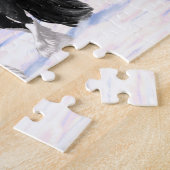 ブラック&ホワイトジプシーバンナーティンカーホ荷車を引くーマ ジグソーパズル (側面)