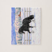 ブラック&ホワイトジプシーバンナーティンカーホ荷車を引くーマ ジグソーパズル (縦)