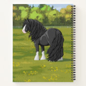 ブラック&ホワイトジプシーバンナーティンカーホ荷車を引くーマ ノートブック (裏面)