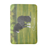 ブラック&ホワイトジプシーバンナーティンカーホ荷車を引くーマ バスマット (正面縦)