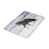 ブラック&ホワイトジプシーバンナーティンカーホ荷車を引くーマ バスマット (アングル)