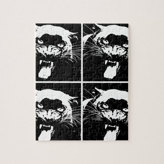 ブラック&ホワイトジャガー ジグソーパズル (縦)