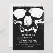 ブラック&ホワイトスカルグンジーハロウィーンファイトパーティー 招待状 (裏面)