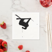 ブラック&ホワイトスキーヤー スタンダードカクテルナプキン (インサイチュ)