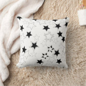 ブラック&ホワイトスター装飾用クッション クッション (ブランケット)