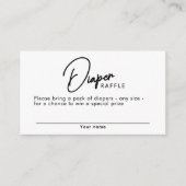 ブラック&ホワイトストライプおむつラッフルベビーシャワー エンクロージャーカード (正面)