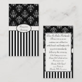 ブラック&ホワイトストライプのバロック エンクロージャーカード (正面/裏面)