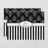 ブラック&ホワイトストライプのバロック 案内ポストカード (正面/裏面)