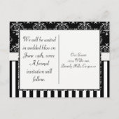 ブラック&ホワイトストライプのバロック 案内ポストカード (裏面)