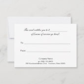 ブラック&ホワイトストライプのブティックギフト券 (裏面)