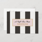 ブラック&ホワイトストライプのブティックギフト券 (正面/裏面)