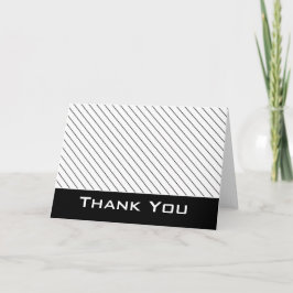 ブラック/ホワイトストライプの2ありがとうあいさつカード サンキューカード