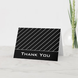 ブラック/ホワイトストライプの3 Thank You Greeting Card サンキューカード