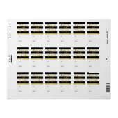 ブラック&ホワイトストライプクリスマス「メリー&ブライト」 ラベル (フルシート)