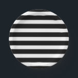 ブラック&ホワイトストライプズストライプのシックパーティー ペーパープレート<br><div class="desc">カスタマイズ文字一致するアイテムが使用可能。</div>