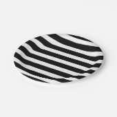 ブラック&ホワイトストライプズストライプのシックパーティー ペーパープレート (アングル)