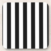 ブラック&ホワイトストライプズモダンシックストライプ コースター (正面)