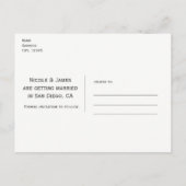 ブラック&ホワイトストライプズモダンシック日付を保存 案内ポストカード (裏面)