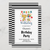 ブラック/ホワイトストライプズ第7回バースデーパーティー 招待状 (正面/裏面)