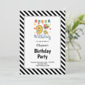 ブラック/ホワイトストライプズ第9期誕生日パーティー 招待状 (スタンド正面)