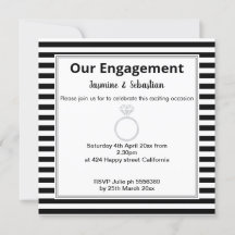 ブラック&ホワイトストライプダイヤモンドリングや輪婚約