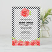 ブラック&ホワイトストライプダービーブライダルシャワー招待状 (スタンド正面)