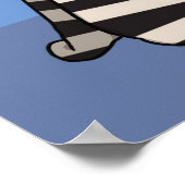 ブラック&ホワイトストライプファッションイラストレーション ポスター (角)