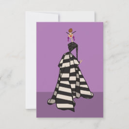 ブラック&ホワイトストライプファッションフラットカード