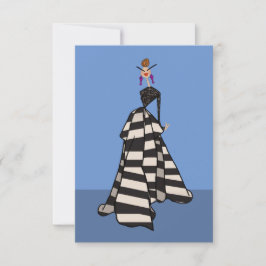 ブラック&ホワイトストライプファッションフラットカード