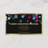 ブラック&ホワイトストライプローズライトフローリスト 名刺 (裏面)