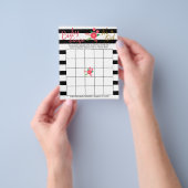 ブラック&ホワイトストライプ – ベビーガール – Bingo チラシ (手)