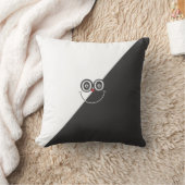ブラック&ホワイトスマイル顔枕 クッション (ブランケット)