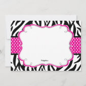 ブラック&ホワイトゼブラガールズファースト誕生日招待状 招待状 (裏面)