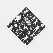 ブラック&ホワイトゾンビコラージハロウィーン スタンダードランチョンナプキン (角)