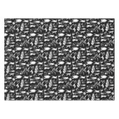ブラック&ホワイトゾンビコラージハロウィーン テーブルクロス (正面(横))
